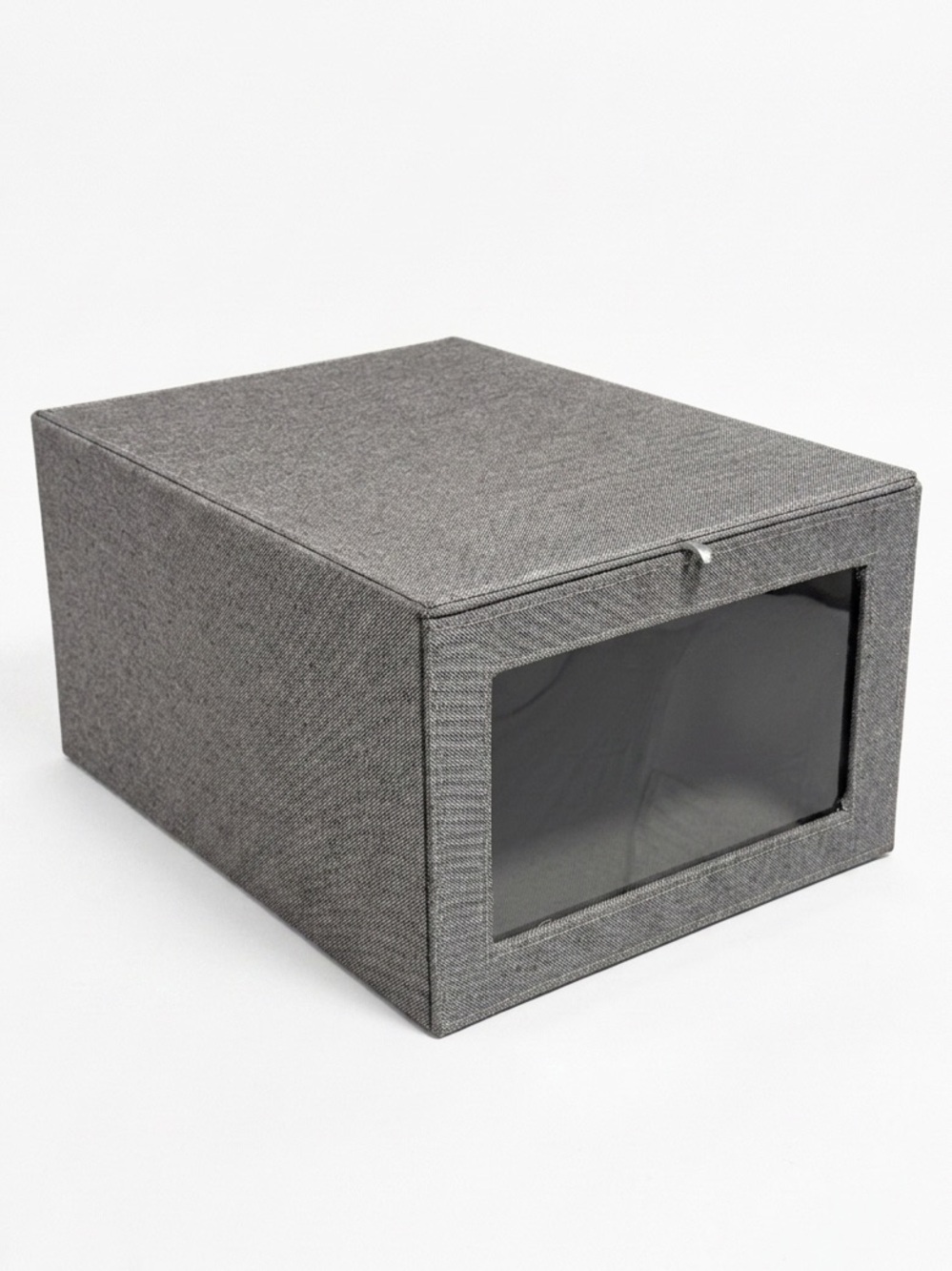 The Container Store Cambridge Drop-Front Shirt Box Grey Linen Like New